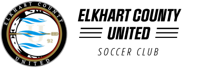 Elkhart County United soccer club logo and text on the right side!