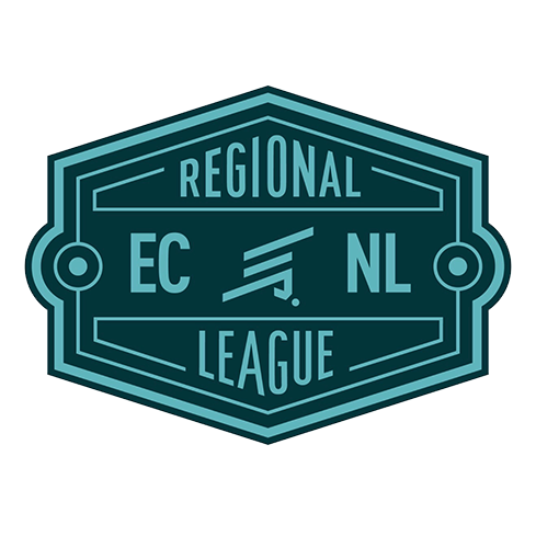 ECNL Regional League logo in teal badge design with ECNL lettering and Regional League text.